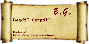 Bagó Gergő névjegykártya