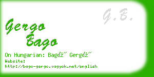 gergo bago business card